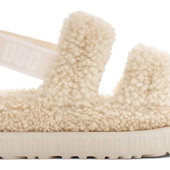 - UGG Oh Fluffita Slingback Fur Sandals -Natural Cream - Picture 6 of 6